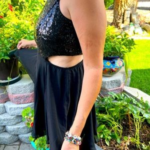 Lulu's Black Sequin Mini Dress